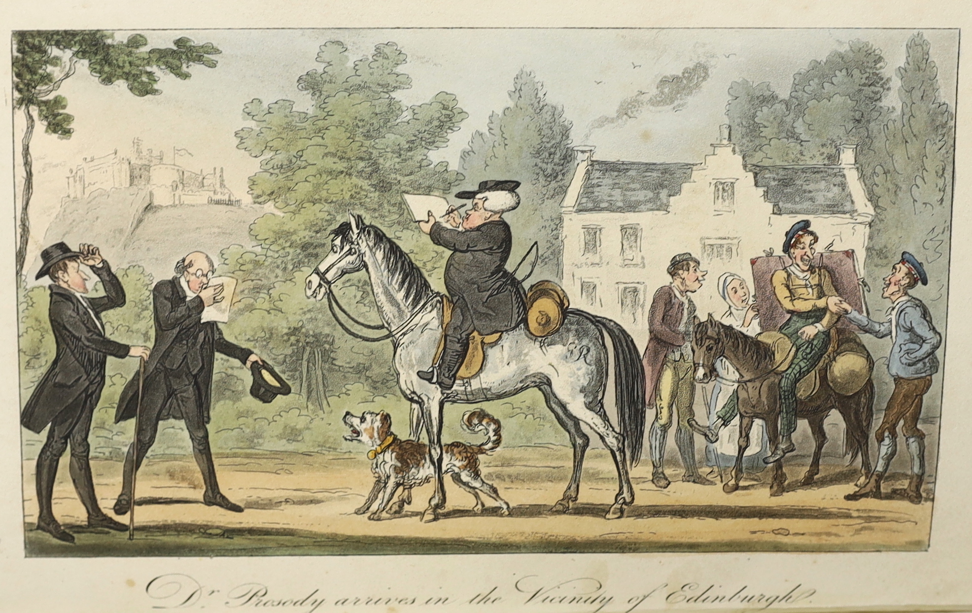 [Rowlandson, Thomas; imitation of] - The Tour of Doctor Prosody, in Search of the Antique and Picturesque, through Scotland, the Hebrides, the Orkney and Shetland Isles, 1st edition, 8vo, in later fine dark blue and gilt